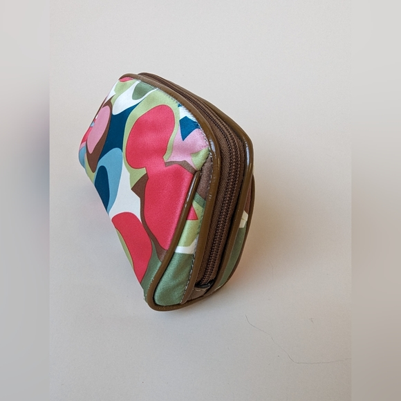 Coach Cosmetic Satin Pouch Multicolor Scarf Print - Picture 2 of 12
